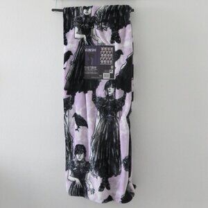 Wednesday Addams Plush Throw Blanket Purple/Black 50in. X 70in.